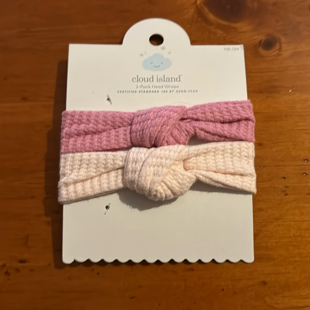 Cloud Island baby girl head wraps. NWT